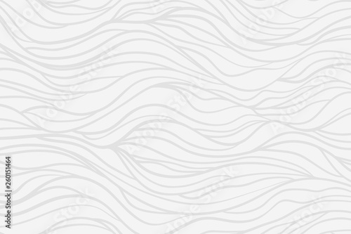 Wavy background. Hand drawn waves. Stripe texture with many lines. Waved pattern. Line art. Black and white illustration