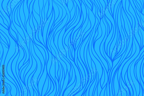 Wavy background. Hand drawn colorful waves. Stripe texture with many lines. Waved pattern. Colored illustration for banners, flyers or posters
