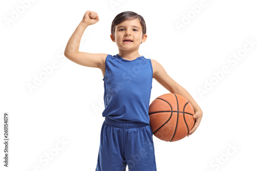 Happy little basketball player gesturing success © Ljupco Smokovski