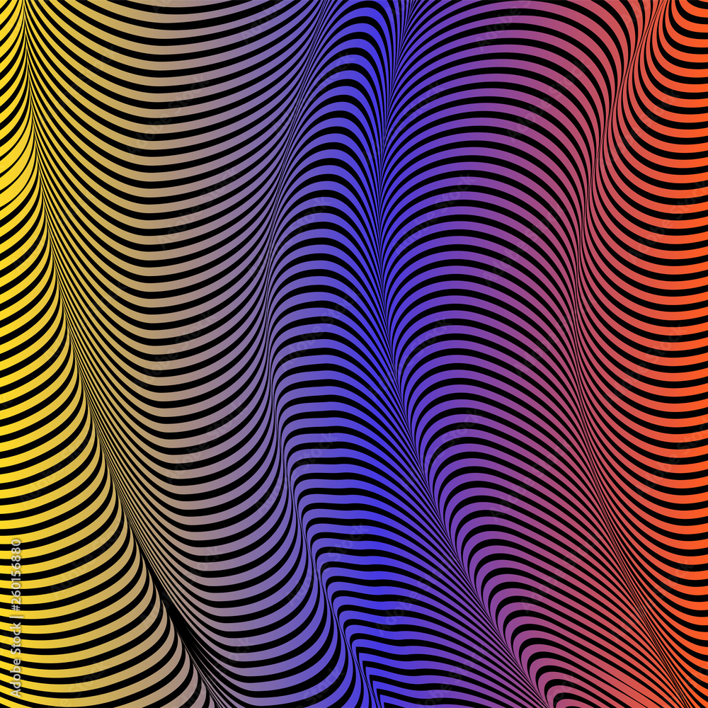 Abstract acid color wavy background, optical art, opart striped. Neon gradient Abstract acid color wavy background, optical art, opart striped. Neon gradient