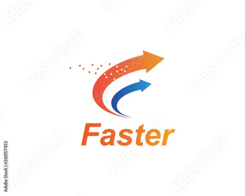 faster logo icon of automotive racing concept photo