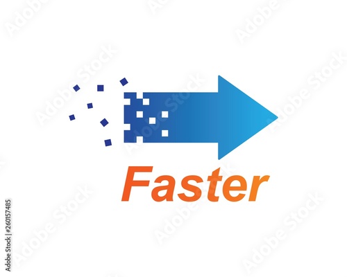 faster logo icon of automotive racing concept