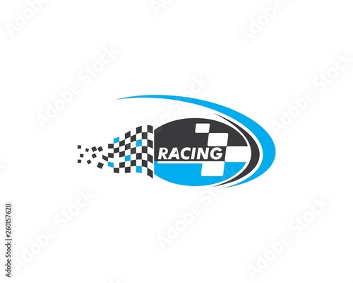 faster logo icon of automotive racing concept photo