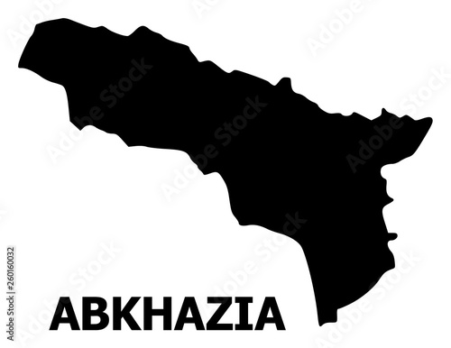 Vector Flat Map of Abkhazia with Name
