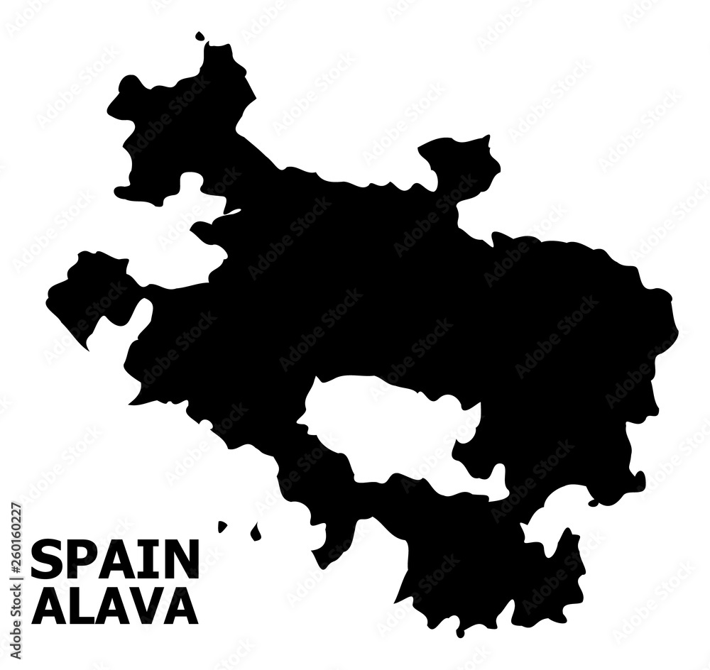 Vector Flat Map of Alava Province with Name
