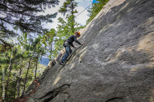 Boy Rock Climbing Outdoors