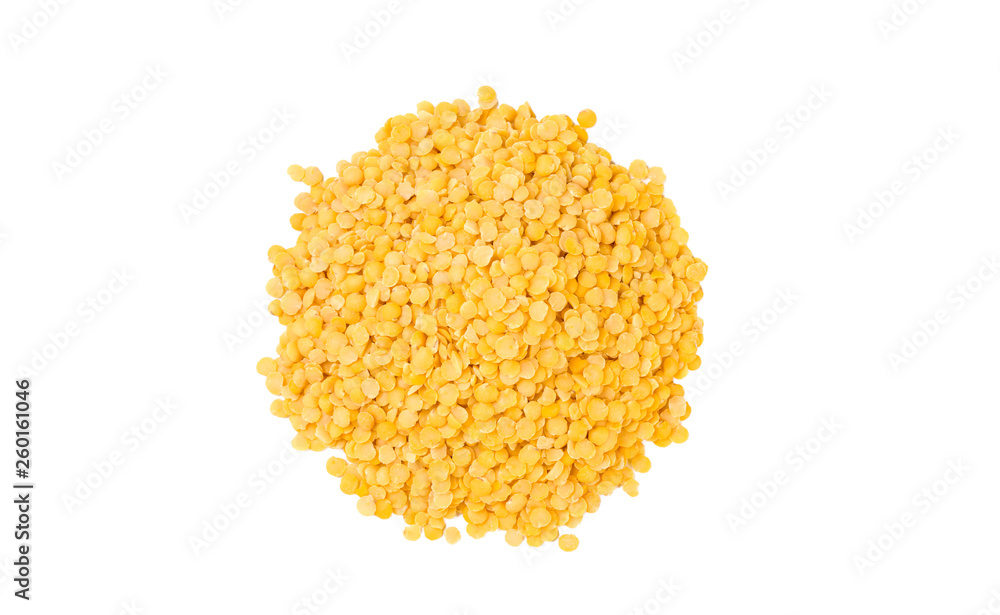 yellow lentils heap isolated on white background. nutrition. bio. natural food ingredient. yellow lentils heap isolated on white background. nutrition. bio. natural food ingredient.