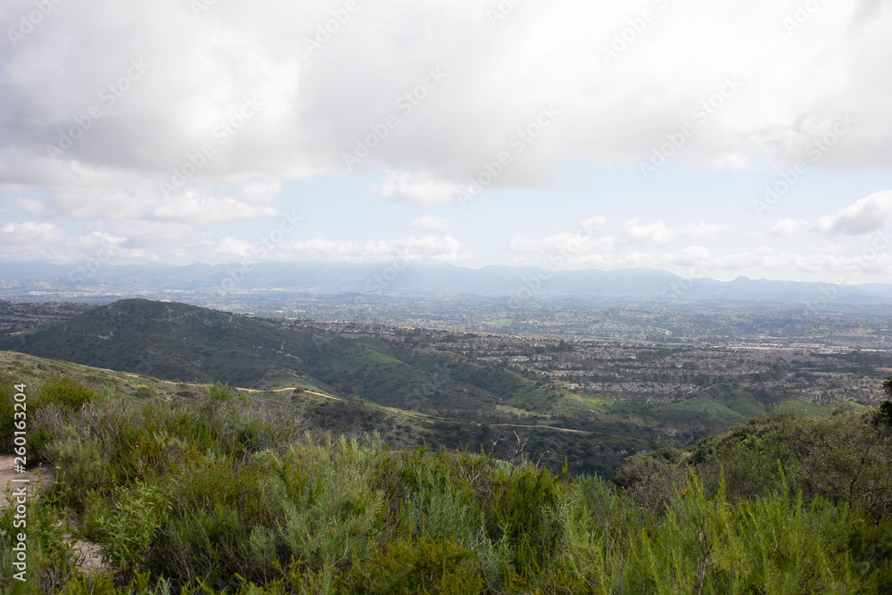 Aliso & Woods Canyon Wilderness trail in the spring after a rainy season, Laguna Beach, CA hiking trails.