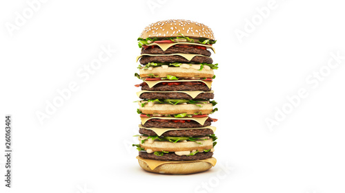 Tableau sur toile hamburger tower. 3d rendering