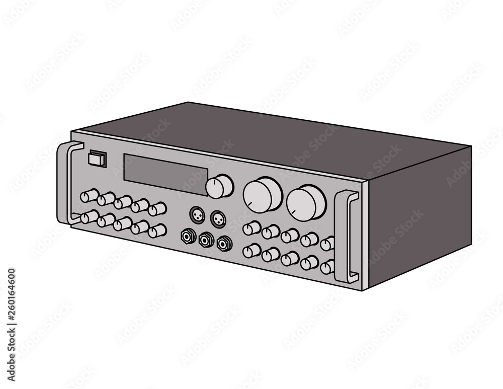 Fototapeta premium Mixing amplifier. Audio equipment. Perspective vector