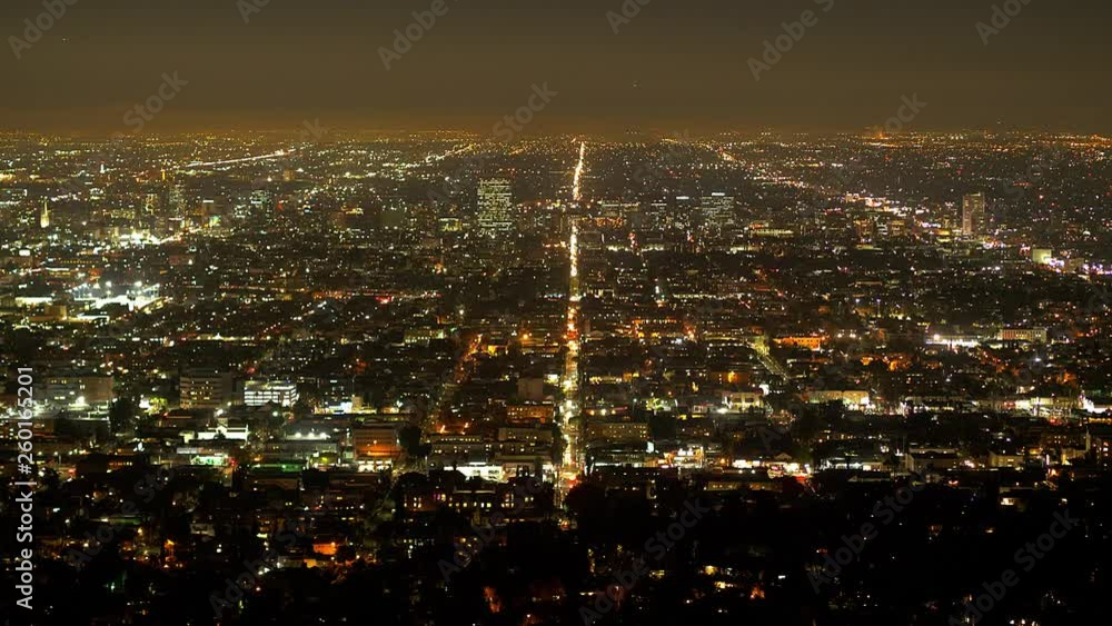 Los Angeles by night - aerial view from the Hollywood Hills - travel photography Los Angeles by night - aerial view from the Hollywood Hills - travel photography