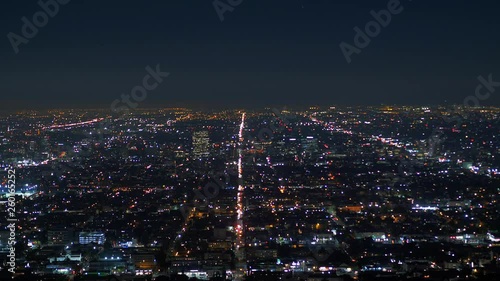 Los Angeles by night - aerial view from the Hollywood Hills - travel photography