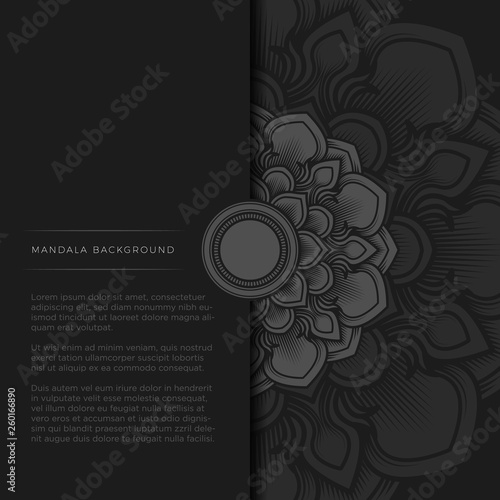 Half Mandala on Black Background photo