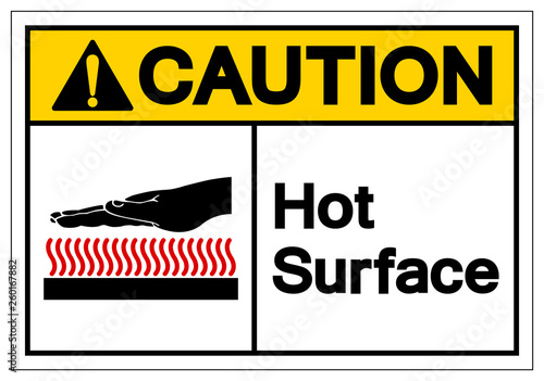 Caution Hot Surface Symbol Sign, Vector Illustration, Isolate On White Background Label .EPS10