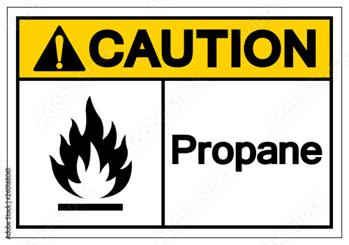 Caution Propane Symbol Sign, Vector Illustration, Isolate On White Background Label. EPS10