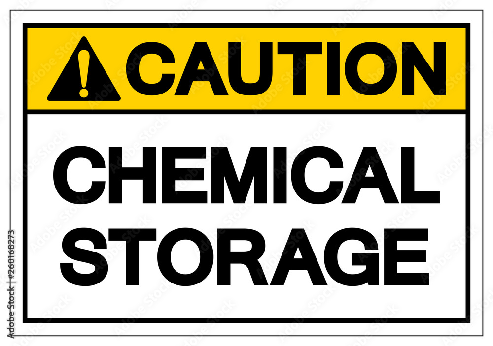 Caution Chemical Storage Symbol Sign, Vector Illustration, Isolate On White Background Label. EPS10