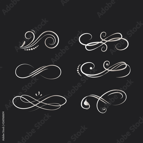 Vintage swirl design elements