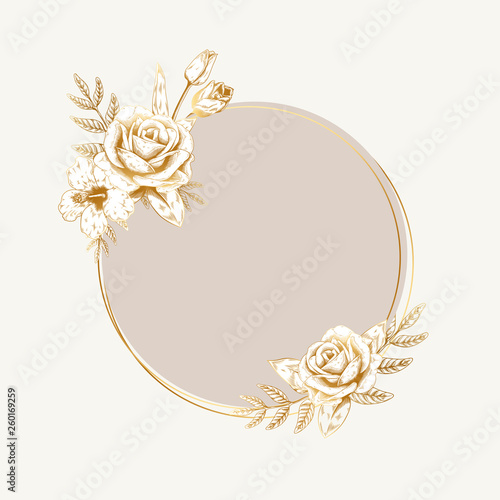 Round floral label