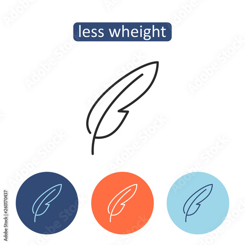 Less weight material outline icons set