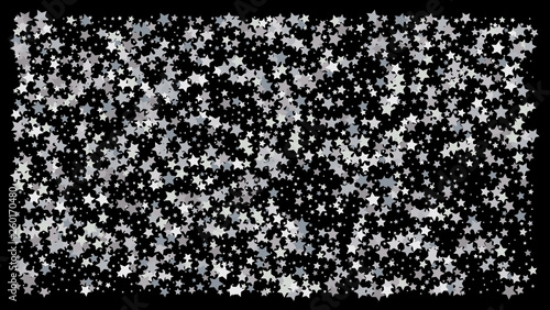 Silver stars. Confetti celebration