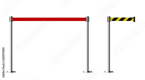 Metal barrier with a belt to control.