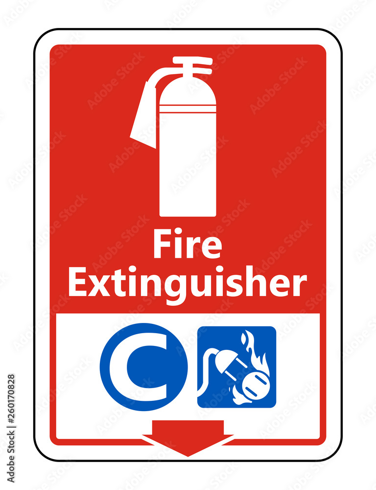 Symbol Fire Extinguisher C Sign on white background,Vector illustration Symbol Fire Extinguisher C Sign on white background,Vector illustration