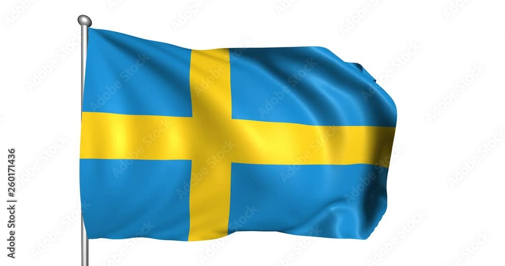 flag of Sweden with fabric structure in the wind (alpha channel, loopable) flag of Sweden with fabric structure in the wind (alpha channel, loopable)