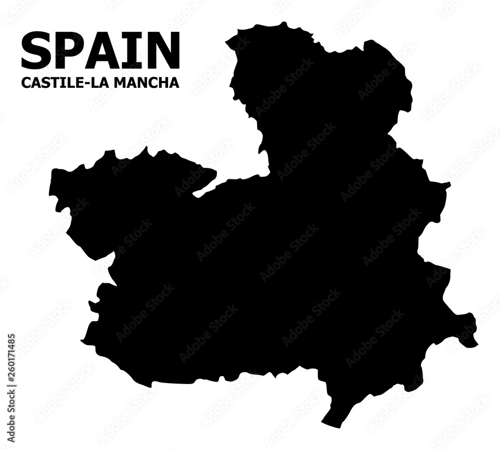 Vector Flat Map of Castile-La Mancha Province with Name Vector Flat Map of Castile-La Mancha Province with Name