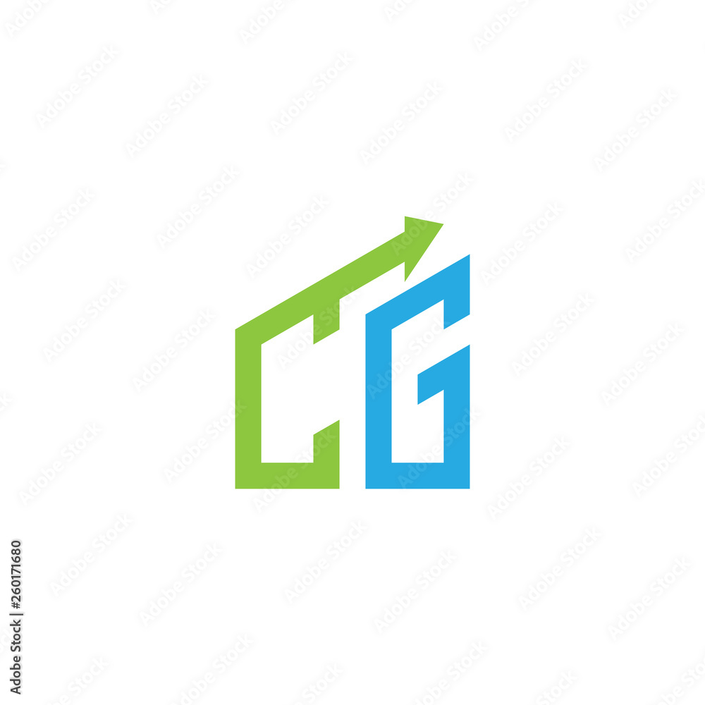 initial letter logo with growing arrows initial letter logo with growing arrows