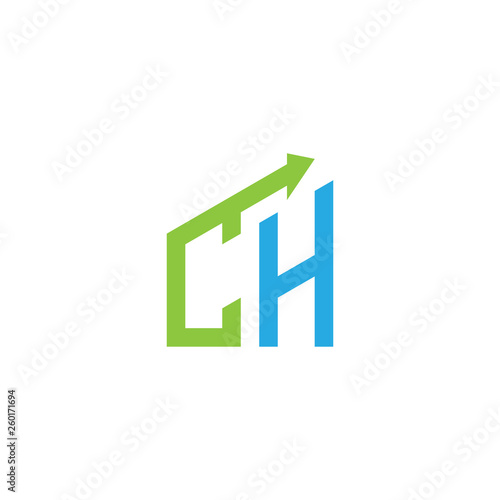 initial letter logo with growing arrows
