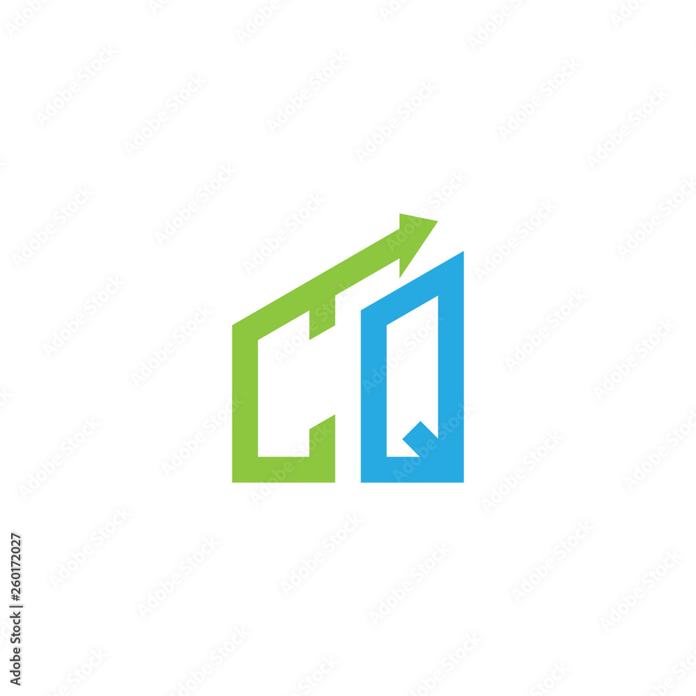 initial letter logo with growing arrows initial letter logo with growing arrows