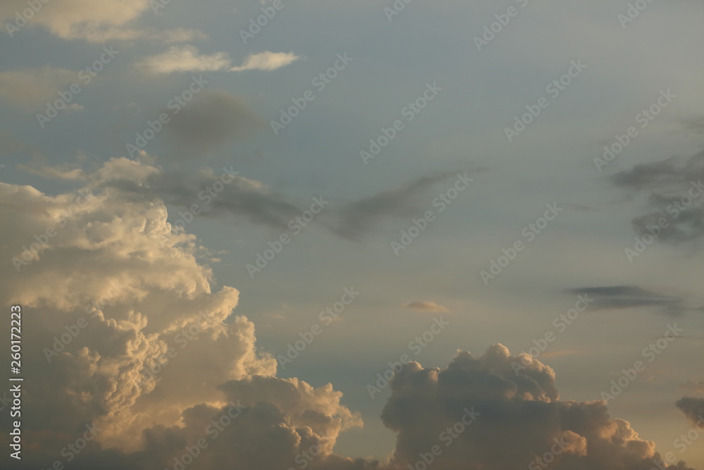 cloud on dramatic sunset sky background