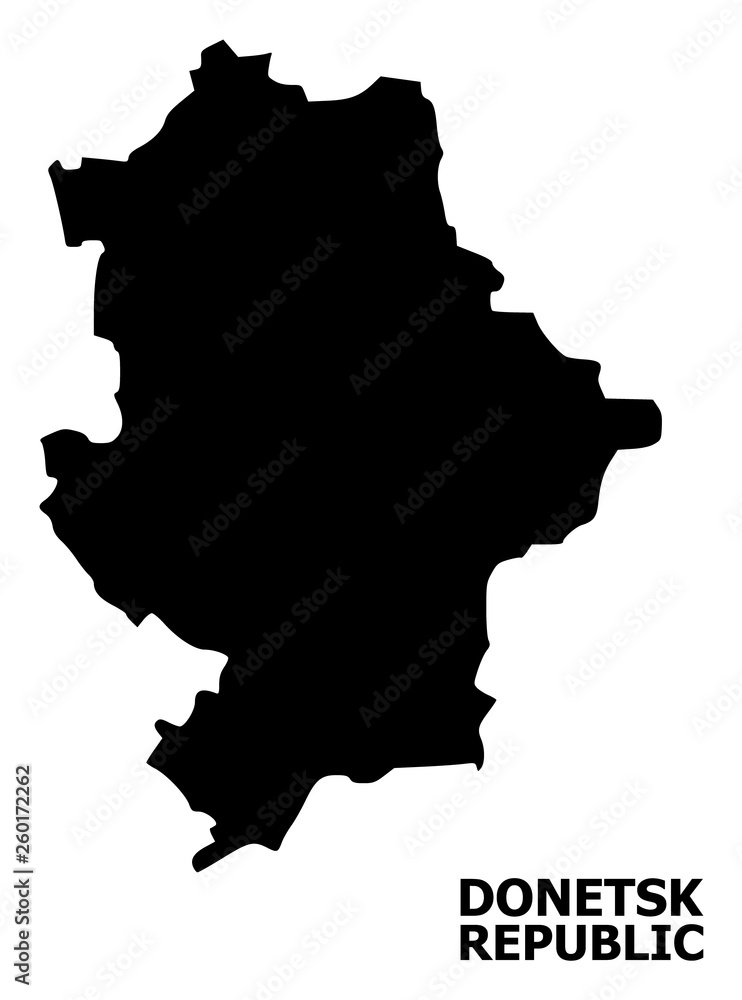Vector Flat Map of Donetsk Republic with Caption