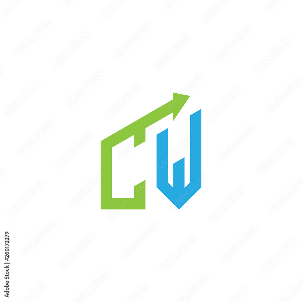 initial letter logo with growing arrows initial letter logo with growing arrows