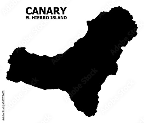 Vector Flat Map of El Hierro Island with Caption