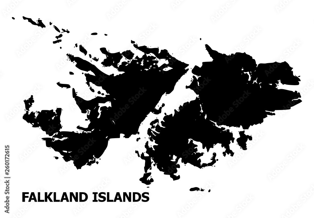 Vector Flat Map of Falkland Islands with Caption