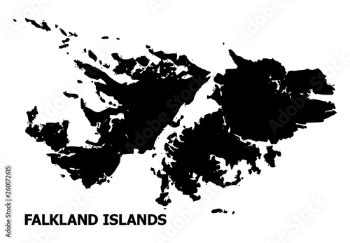 Vector Flat Map of Falkland Islands with Caption photo