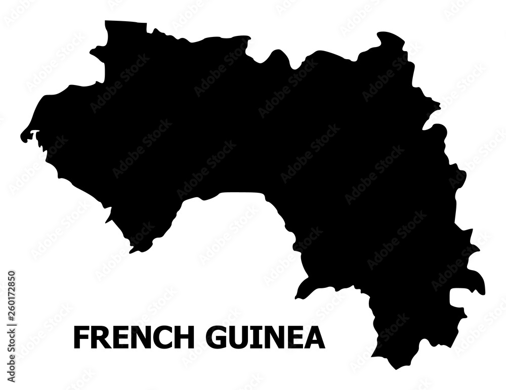 Vector Flat Map of French Guinea with Name