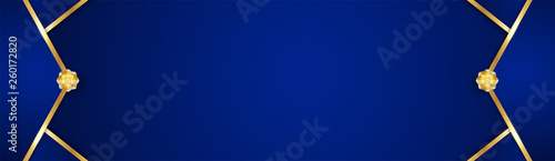 Abstract blue background in premium indian style. Template design for cover, business presentation, web banner, wedding invitation and luxury packaging. Vector illustration with golden border.