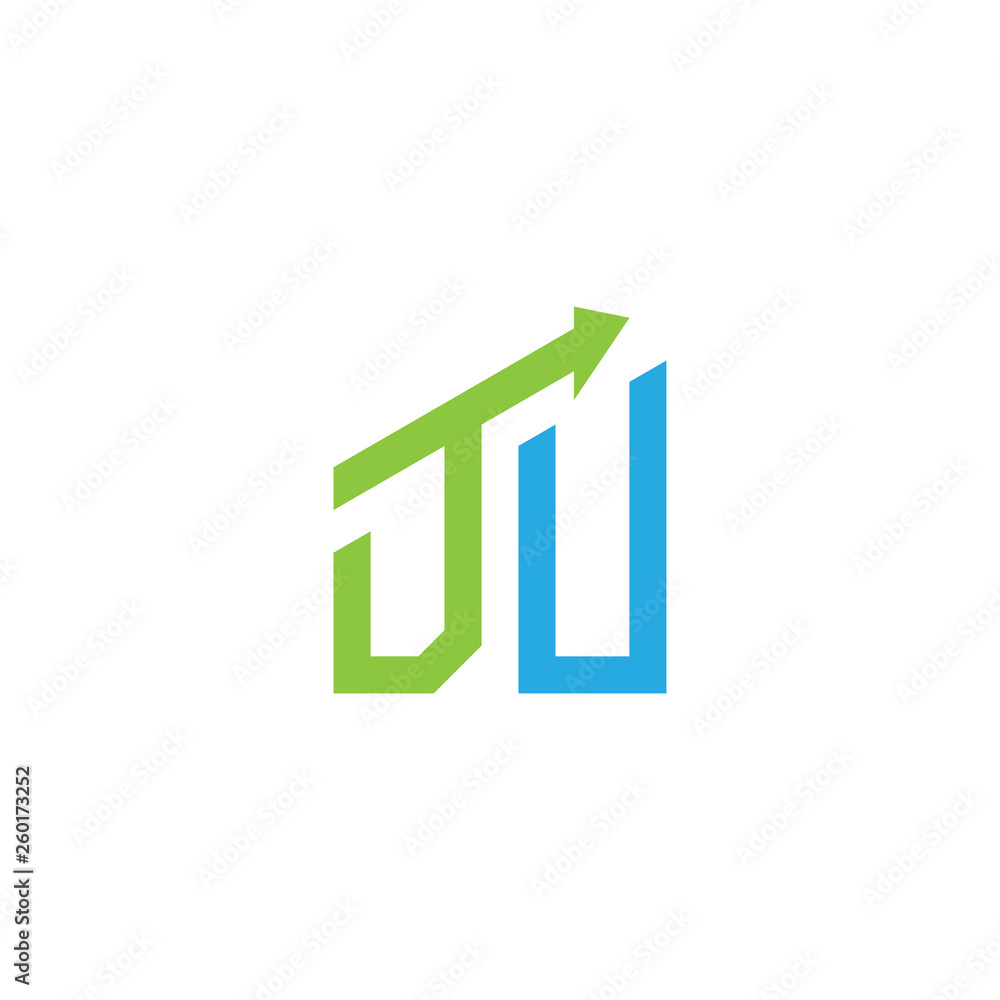 initial letter logo with growing arrows