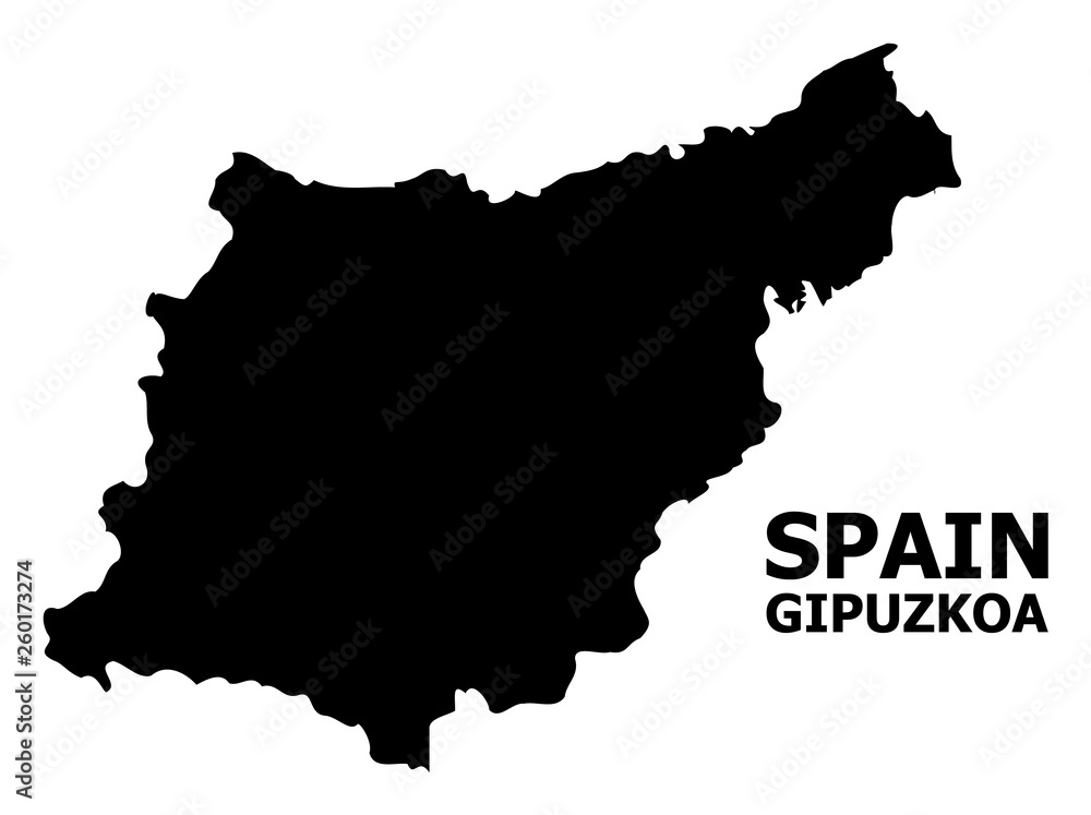 Vector Flat Map of Gipuzkoa Province with Name Vector Flat Map of Gipuzkoa Province with Name
