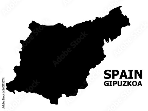 Vector Flat Map of Gipuzkoa Province with Name