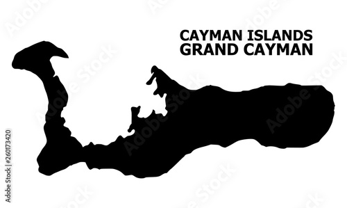 Vector Flat Map of Grand Cayman Island with Caption