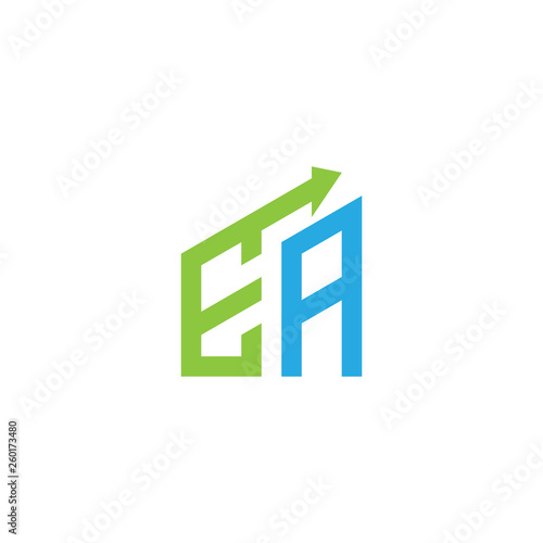 initial letter logo with growing arrows