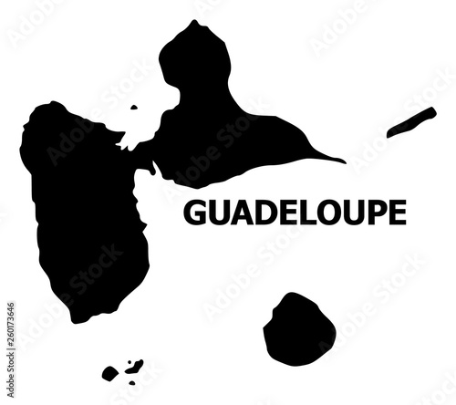 Vector Flat Map of Guadeloupe with Name