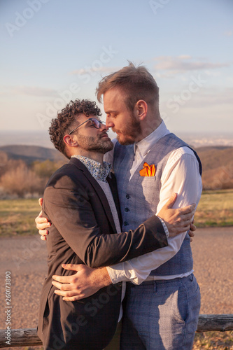 gay couple about to kiss. © HD92