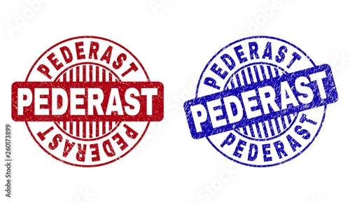 Foto Grunge PEDERAST round stamp seals isolated on a white background