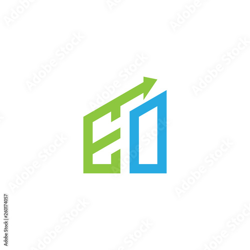 Free Download initial letter logo with growing arrows - GFXLoad