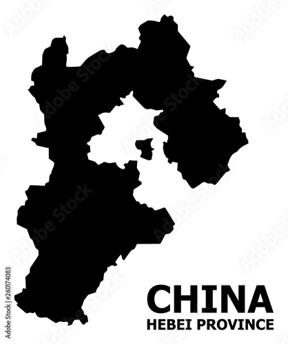 Vector Flat Map of Hebei Province with Name
