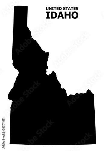 Vector Flat Map of Idaho State with Name